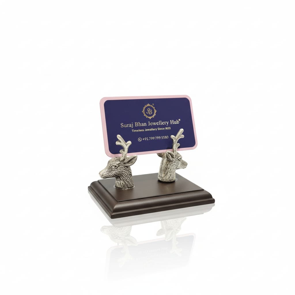 Suraj Bhan Jewellery Hub - Elegant Deer Silver Card Holder